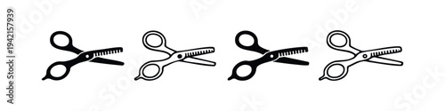 Hair Thinning Scissors Icons Set for Professional Stylists