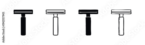 Shaving Razor Icons Set for Men's Grooming and Hygiene