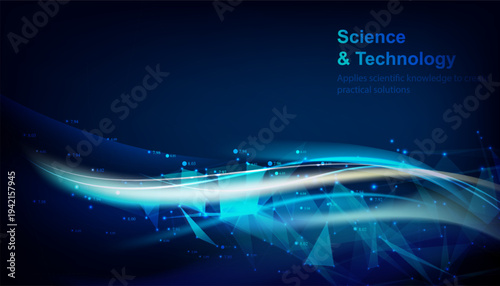 Shining blue flow. Vector illustration, contains transparencies, gradients and effects