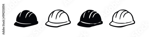 Construction Hard Hat Safety Helmet Side View Icons