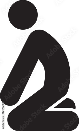Person kneeling icon representing prayer or meditation