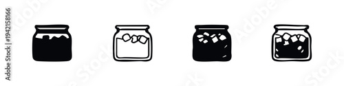 Minimalist Coffee Grounds Jar Icons