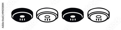 Set of CCTV surveillance camera icons, representing security, monitoring, and protective technology.