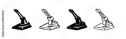 Collection of desktop microphone icons in various styles.