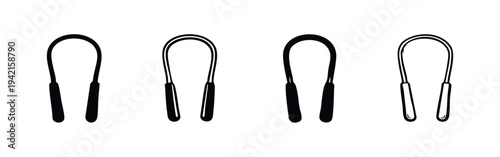 Tongue Scraper Icons Set. Oral Hygiene Tool Vector Illustration. Dental Cleaning Scrapers for Fresh Breath.