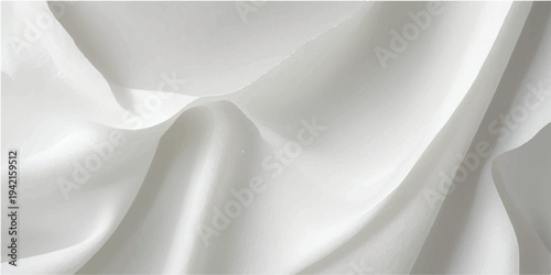 Abstract smooth elegant white fabric silk texture soft background, flowing satin waves.