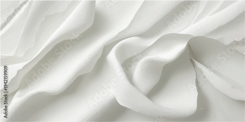 Soft white silk and satin fabric creates an abstract cream textile texture with a smooth material pattern perfect for a wedding sheet or soft linen cloth background