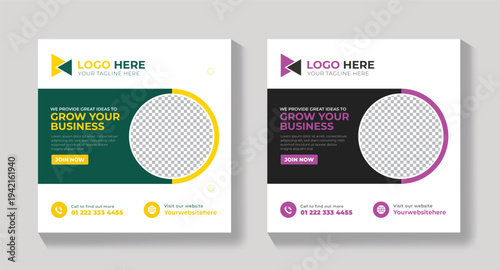 Clean Minimal Social Media Template for Instagram Posts, Business Promotion & Branding