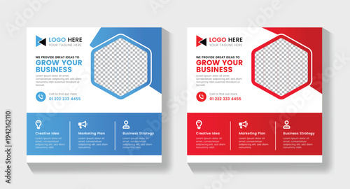 Clean Minimal Social Media Template for Instagram Posts, Business Promotion & Branding