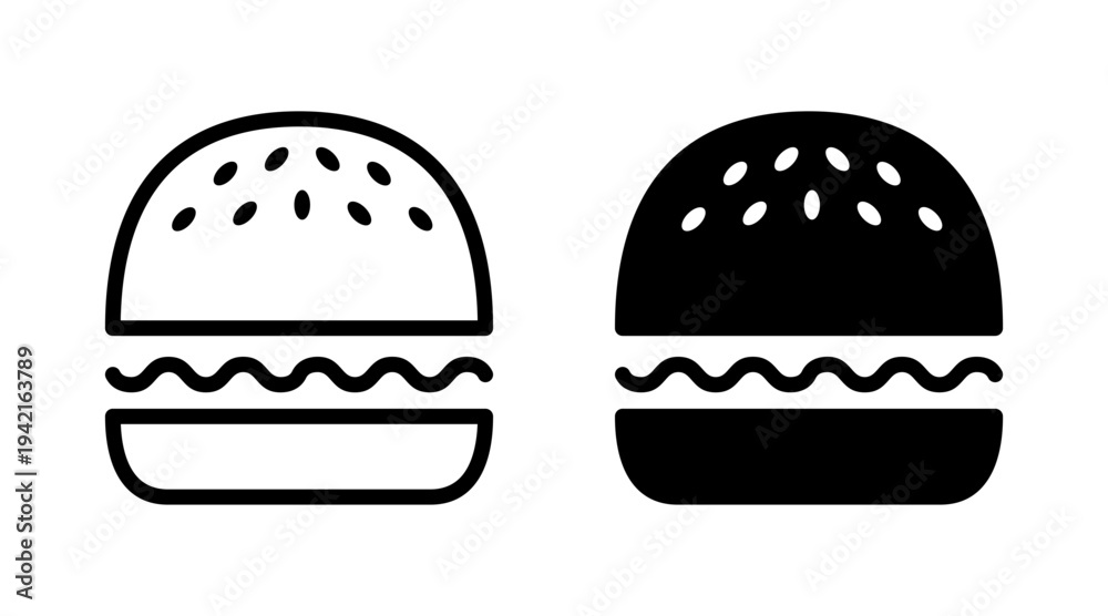 Fototapeta premium Burger icon set vector. burger sign and symbol. hamburger