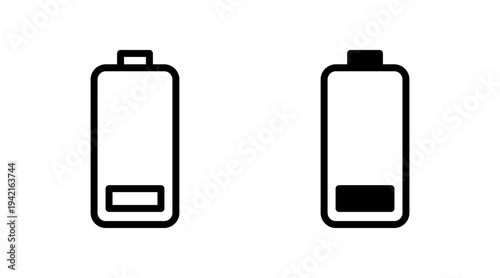 Battery icon set vector. battery charging sign and symbol. battery charge level