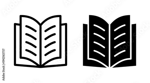 Book icon set vector. open book sign and symbol. ebook icon