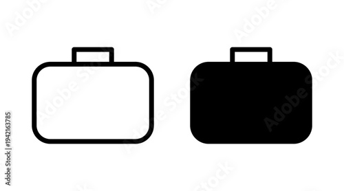 Briefcase icon set vector. suitcase sign and symbol. luggage symbol.