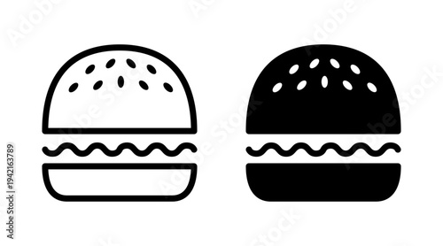 Burger icon set vector. burger sign and symbol. hamburger
