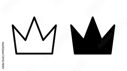 Crown icon set vector. crown sign and symbol