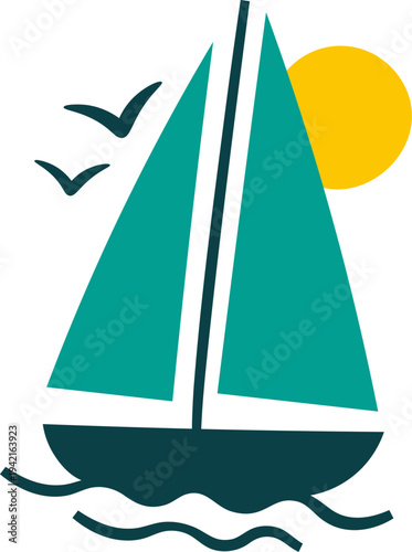 Sailboat At Sea Minimal