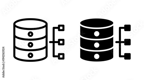 Database icon set vector. database sign and symbol