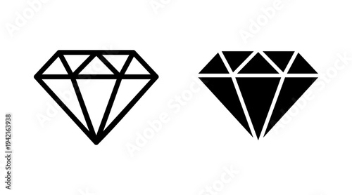 Diamond icon set vector. diamond gems sign and symbol