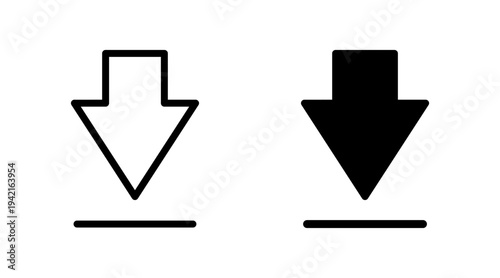 Download icon set vector. Download sign and symbol