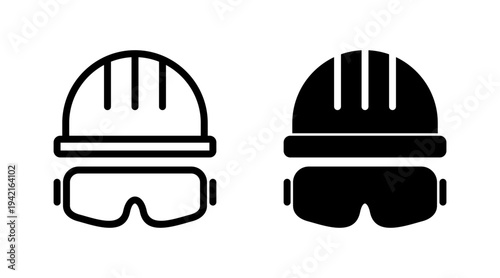 Helmet icon set vector. Motorcycle helmet sign and symbol. Construction helmet icon. Safety helmet
