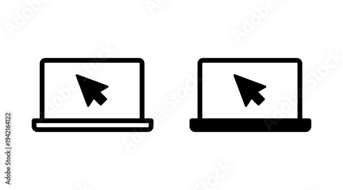 Laptop icon set vector. computer sign and symbol