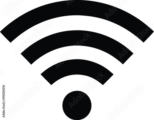 Black wireless internet connection signal icon isolated on transparent background wifi symbol for mobile apps and web design