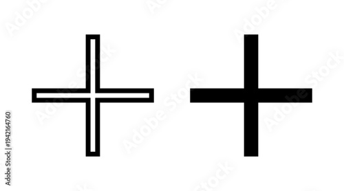Plus Icon set vector. Add plus sign and symbol