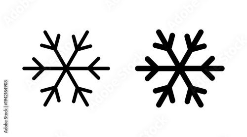 Snow icon set vector. snowflake sign and symbol