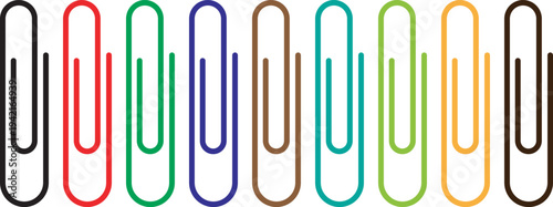 Colorful paper clips set isolated on white background vector illustration