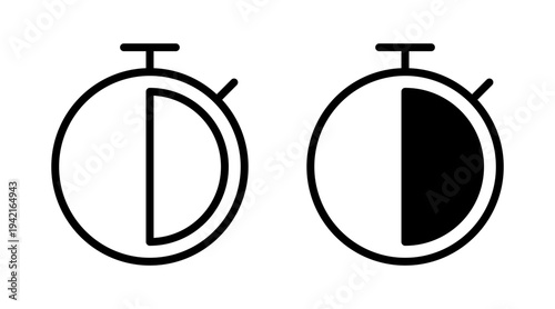 stopwatch icon set vector. Timer sign and symbol. Countdown icon. Period of time