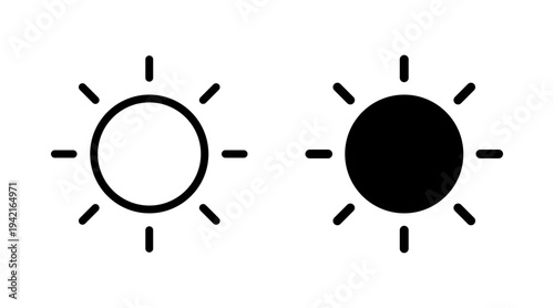Sun icon set vector. Brightness sign and symbol.