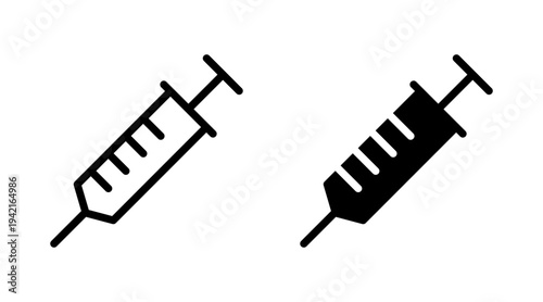 Syringe icon set vector. injection sign and symbol. vaccine icon