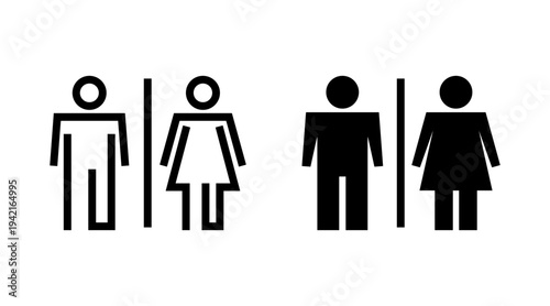 Toilet icon set vector. Girls and boys restrooms sign and symbol. bathroom sign. wc, lavatory