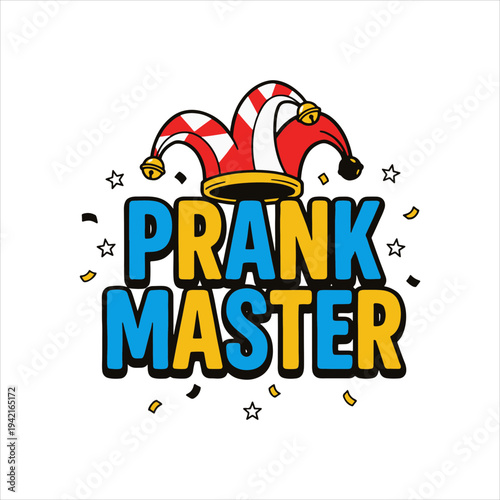 Prank Master Funny April Fools Day Jester Cartoon T Shirt Design