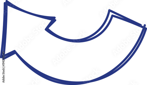 Arrow Curved Hand Drawn Doodle