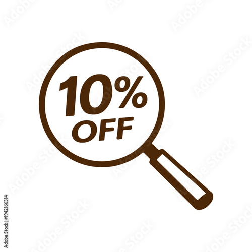 10% off magnifying glass vector
Vector percentage discount sale on a white background
