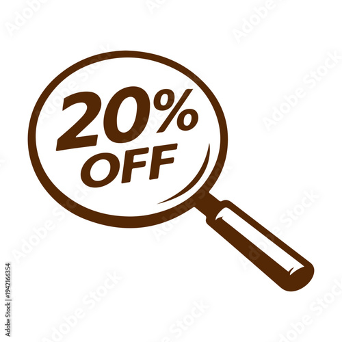 20% off magnifying glass vector
Vector percentage discount sale on a white background