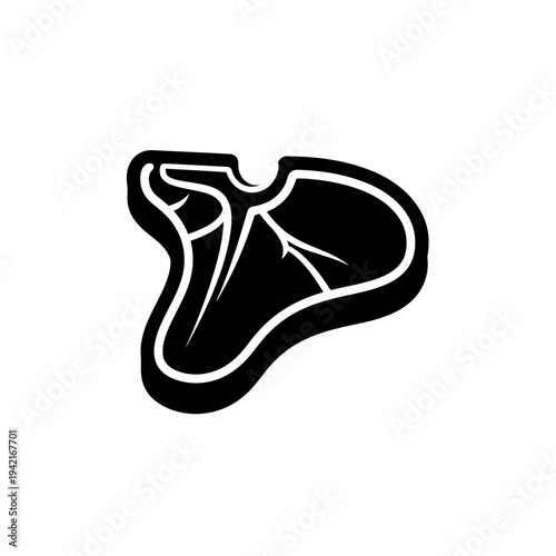 T-bone steak silhouette, a classic cut of beef, perfect for grilling.