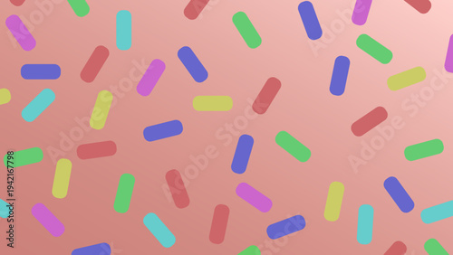 Colorful Abstract Capsules Pattern on Gradient Background