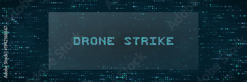 Drone Strike Digital Interface Display, Military Cyber Warfare Technology, Futuristic Tactical HUD Background