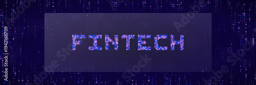 Digital Fintech Banner for Decentralized Finance and Blockchain Banking Technology