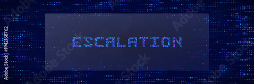 Cybersecurity Privilege Escalation Concept with Digital Glitch Text and Data Matrix Background