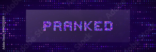 Retro pixel art pranked text for April Fools Day social media joke and gaming prank