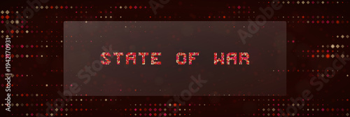 State of War Cyber Security Glitch Background for Military Strategy and Data Breach Concept