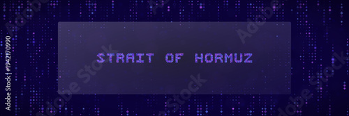 Digital Maritime Logistics Tracking Interface with Cyber Data Stream and Pixelated Text