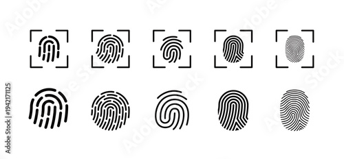 Fingerprint authentication icon, security related icon