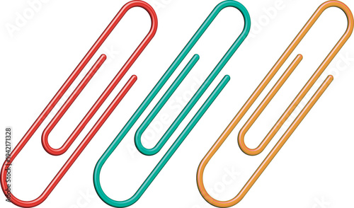Colorful paper clips arrangement flat design vector illustration