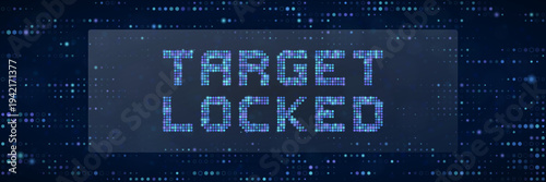 Cybersecurity Target Locked Digital Interface, Futuristic Data Breach Defense Concept