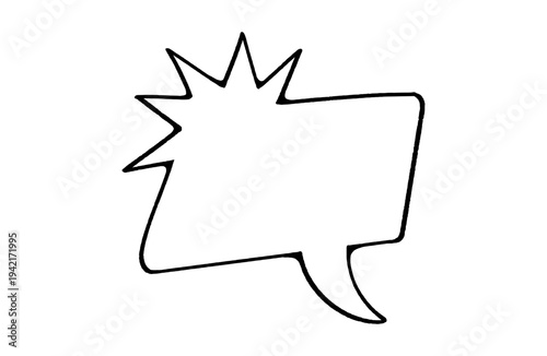 Jagged Chat Box Comic Style with Sharp Hand Drawn Edges and Urban Street Art Outlines for High Impact Dialogue.