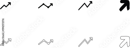 A collection of abstract black and white symbols on a plain background